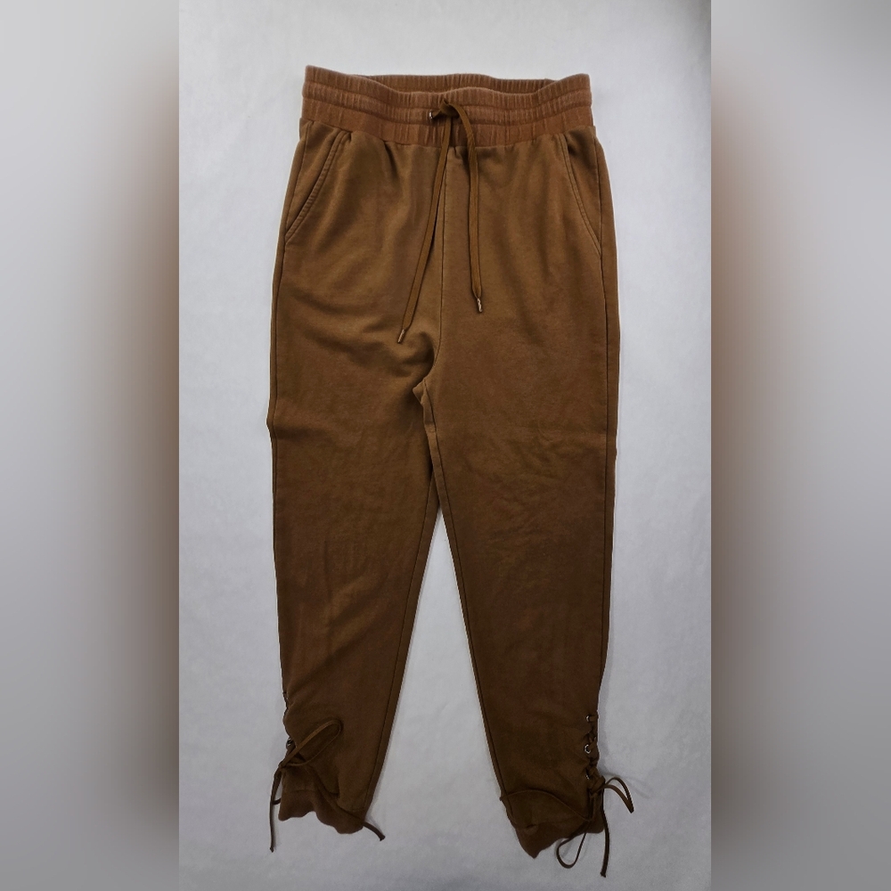 Poster Grl Sweatpants Brown Ankle Tie Elastic Waist  Size XXL